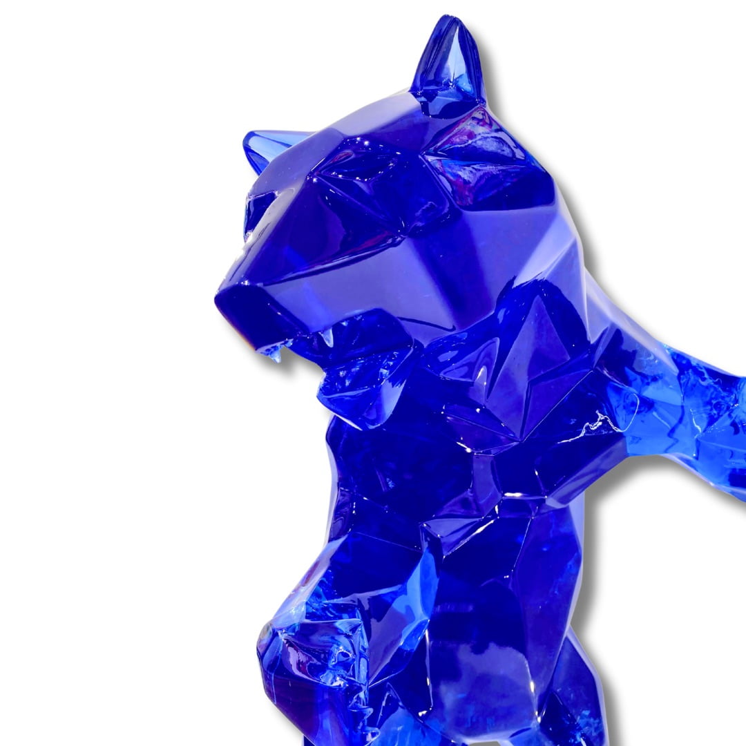 Sculpture ours bleu cristal fractal