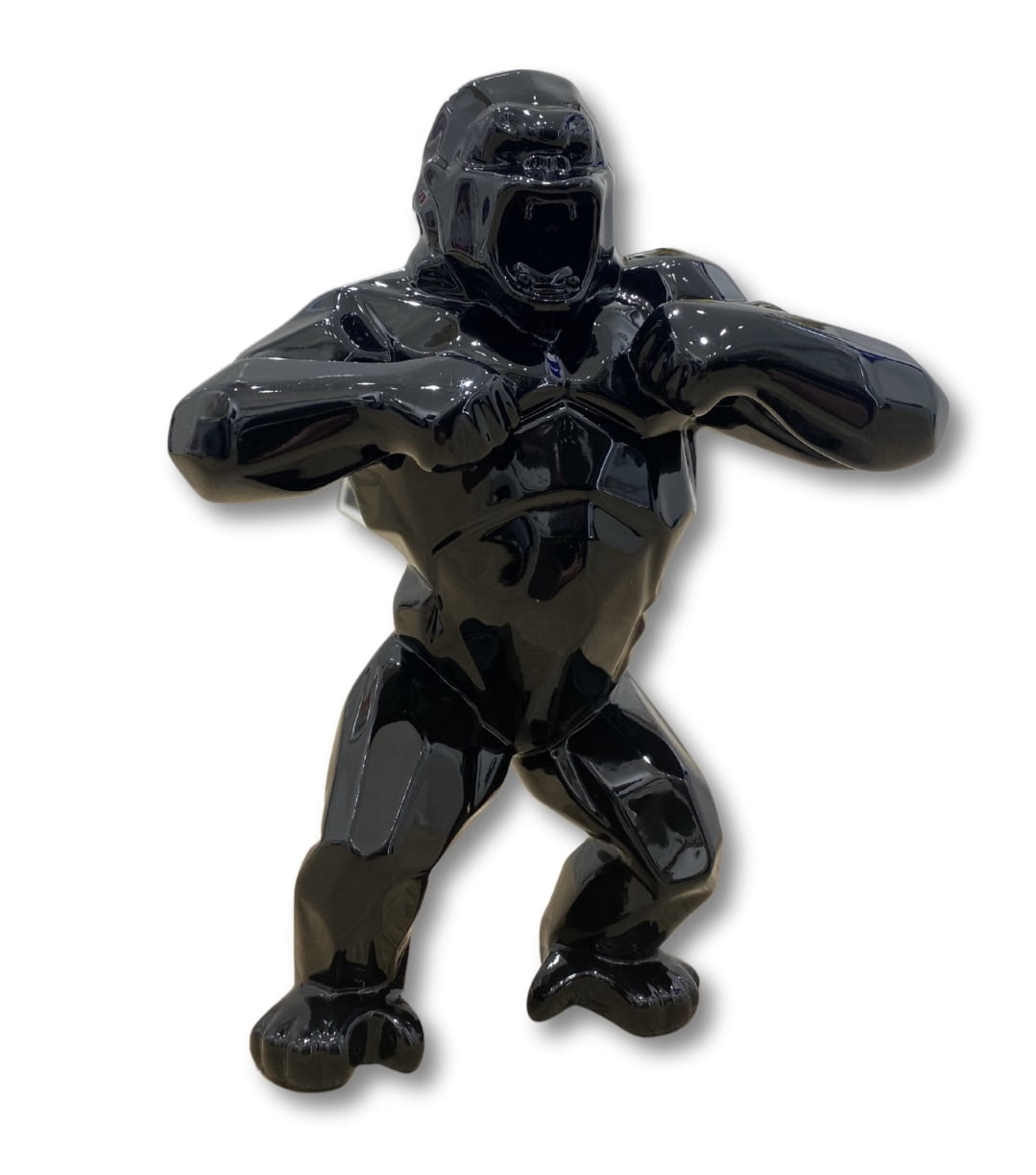 Sculpture Wild Kong noir brillant