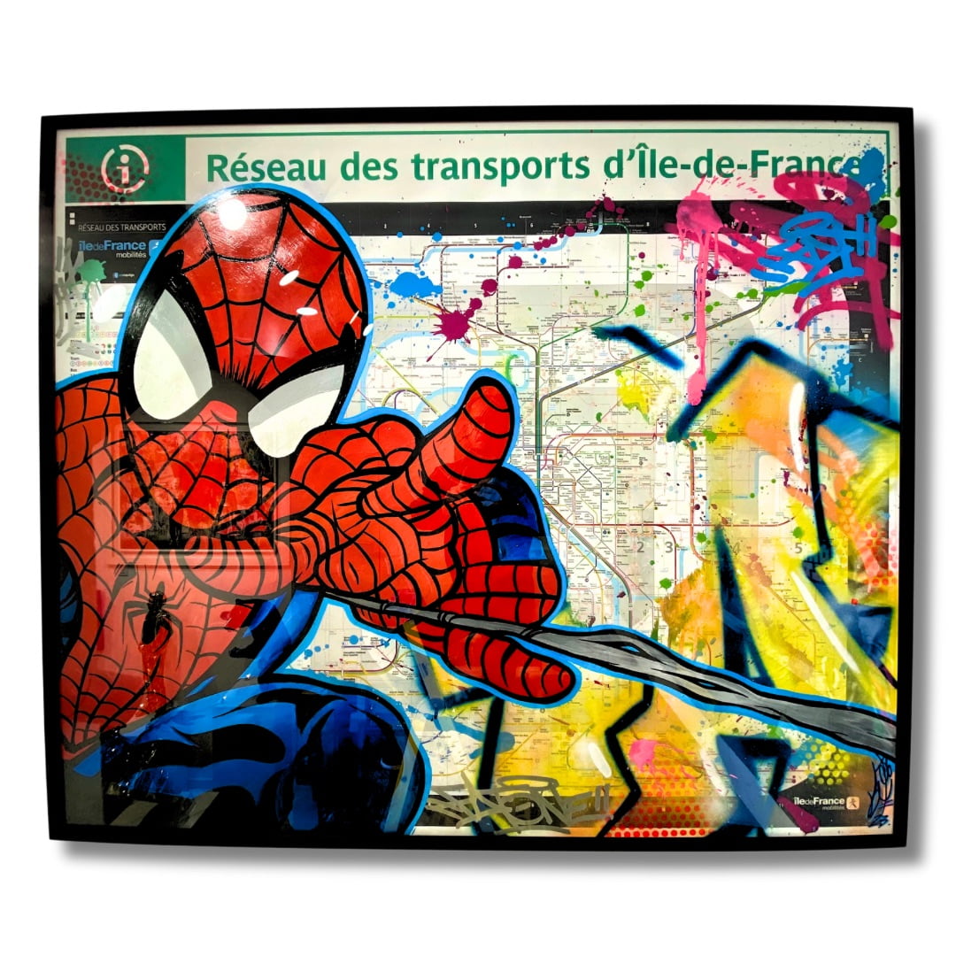 Tableau métro parisien spiderman