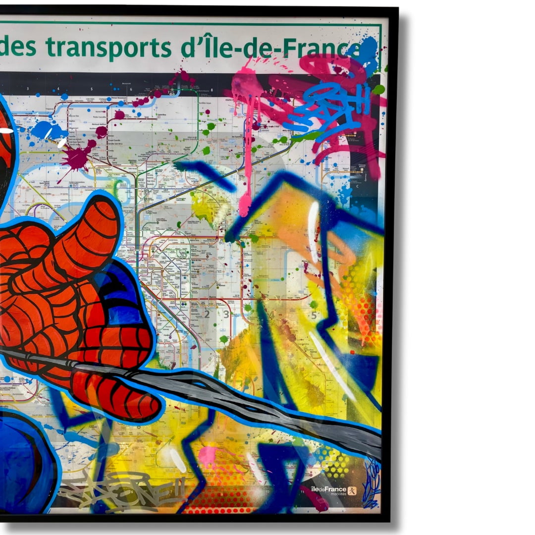 Tableau métro parisien spiderman