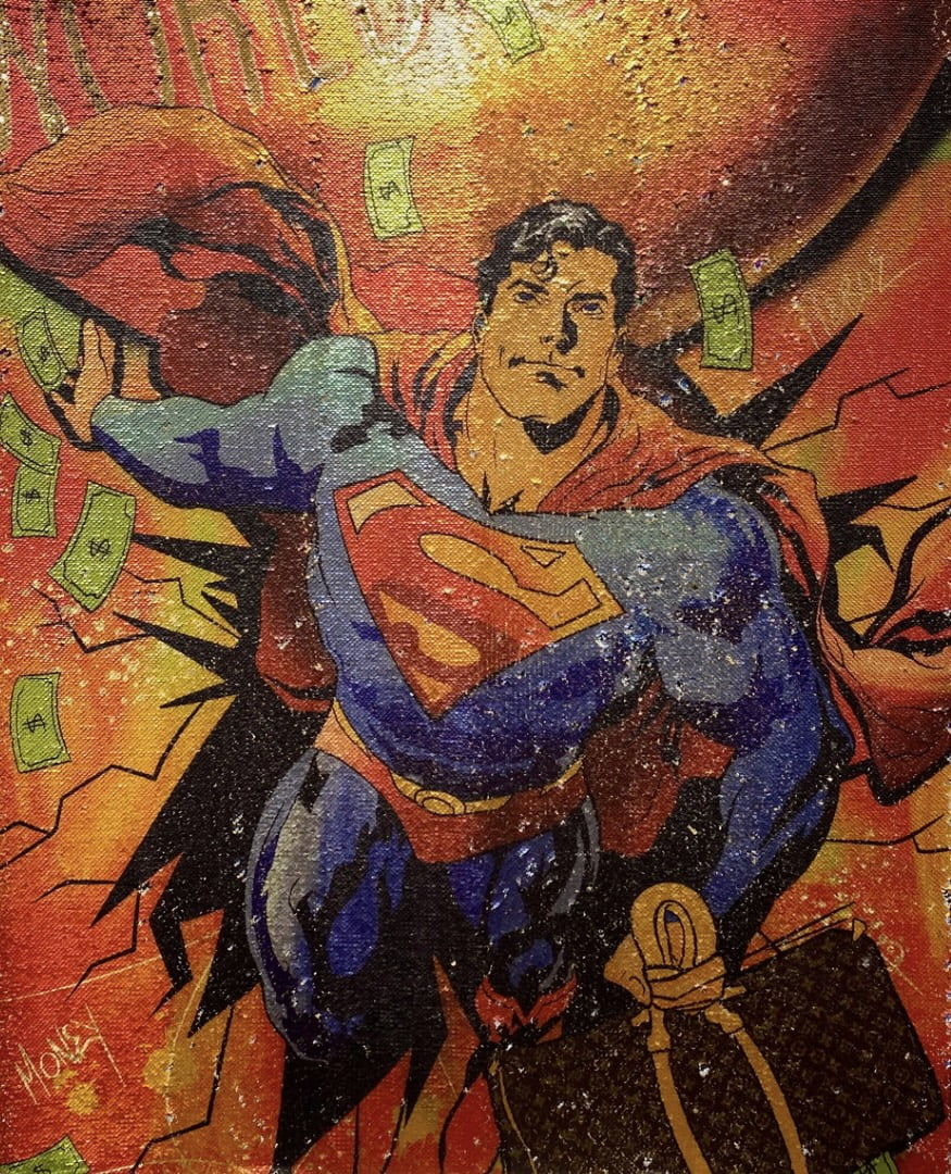 Tableau paillettes Superman de Le Youn