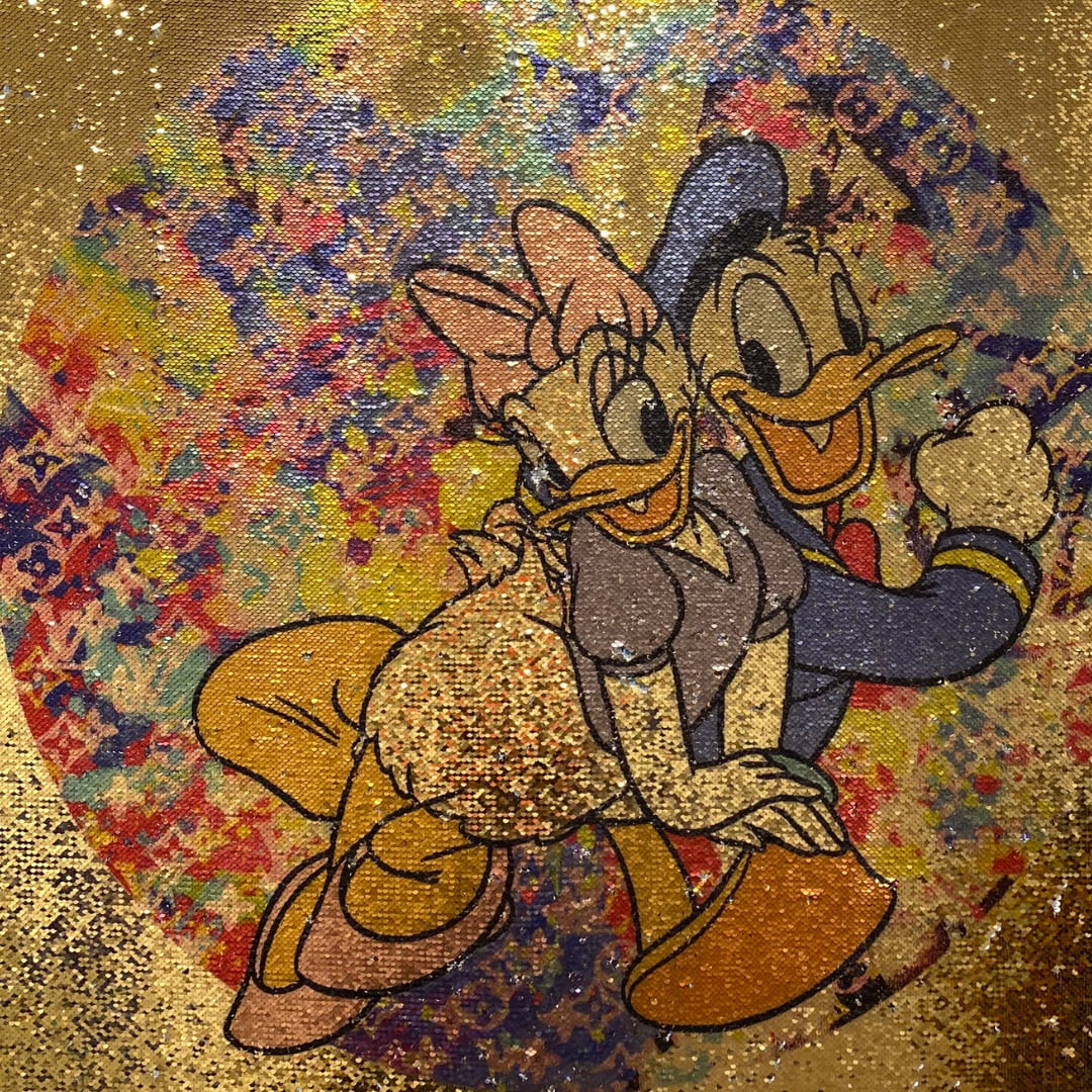 Tableau paillettes Donald et Daisy de Le Youn